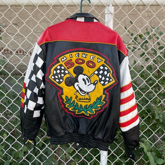 RARE + Vintage Jeff Hamilton Reversible Leather Mickey Mouse Jacket - Picture 3 of 8